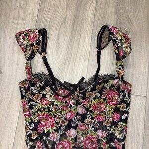 For Love & Lemons X Victoria Secret Floral Lace Bustier